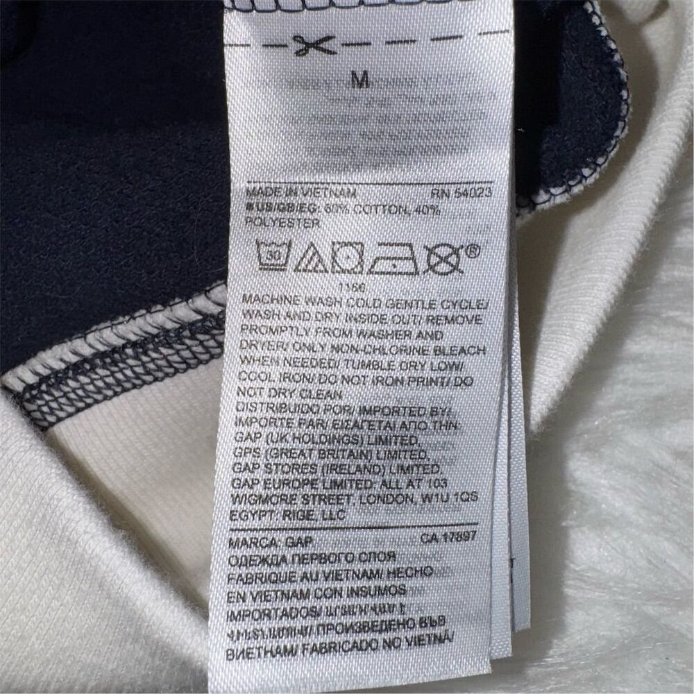 GAP Women's M Navy Blue Short Sleeve‎ Crewneck Muscle Sweatshirt Casual Cozy Y2K - Picture 5 of 10